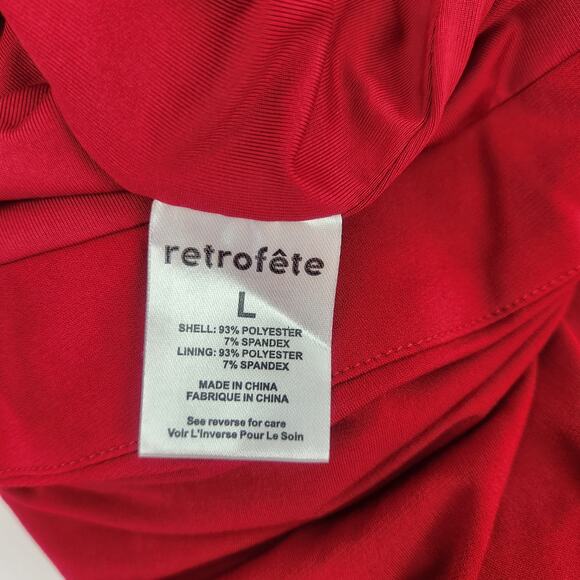 Retrofete Kai Dress in Red Size Large NWT Bodycon Ruched V Neck Open Back Mini - Picture 10 of 11
